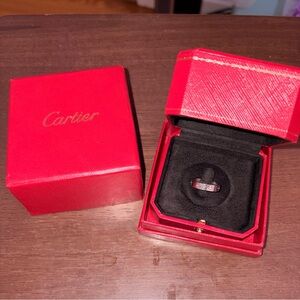 Cartier White Gold Love Ring with Signature Screw Motif (Authentic Cartier)